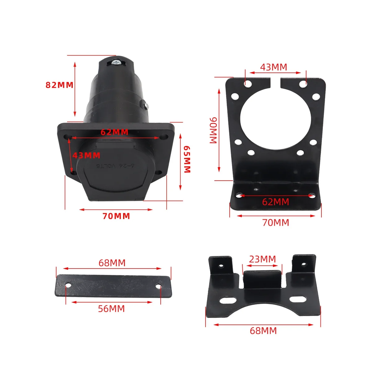 7-контактный 4-контактный разъем для прицепа проводные соединители 12 В