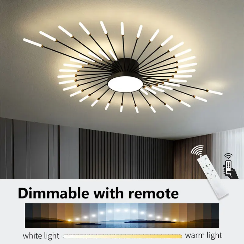 Hot selling dimming chandelier living room lamp LED ceiling lamp suitable for dining room and bedroom decorative creative  lamp