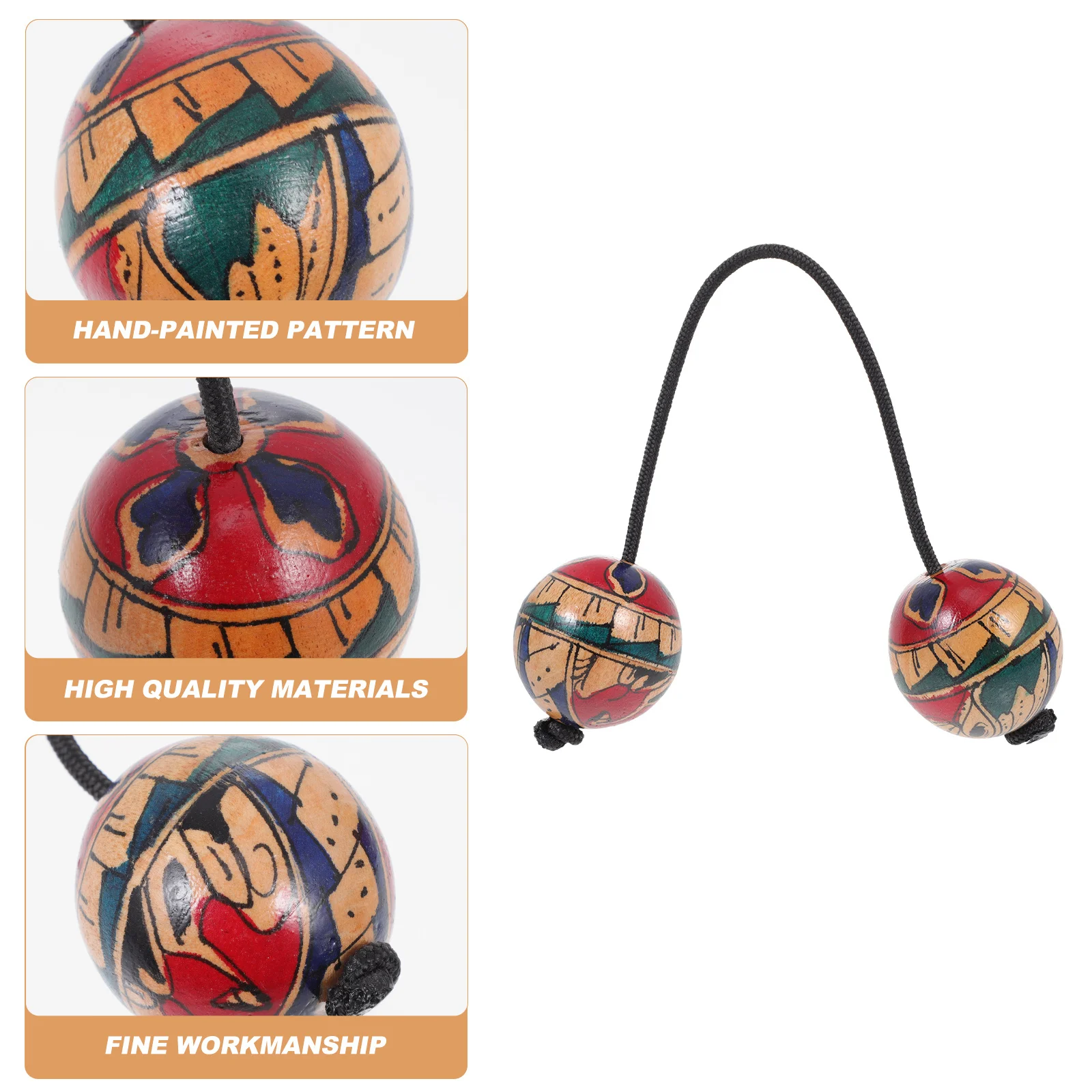 Ball One Handed Musical Instrument Hand Rhythm Single Aslatua Painted