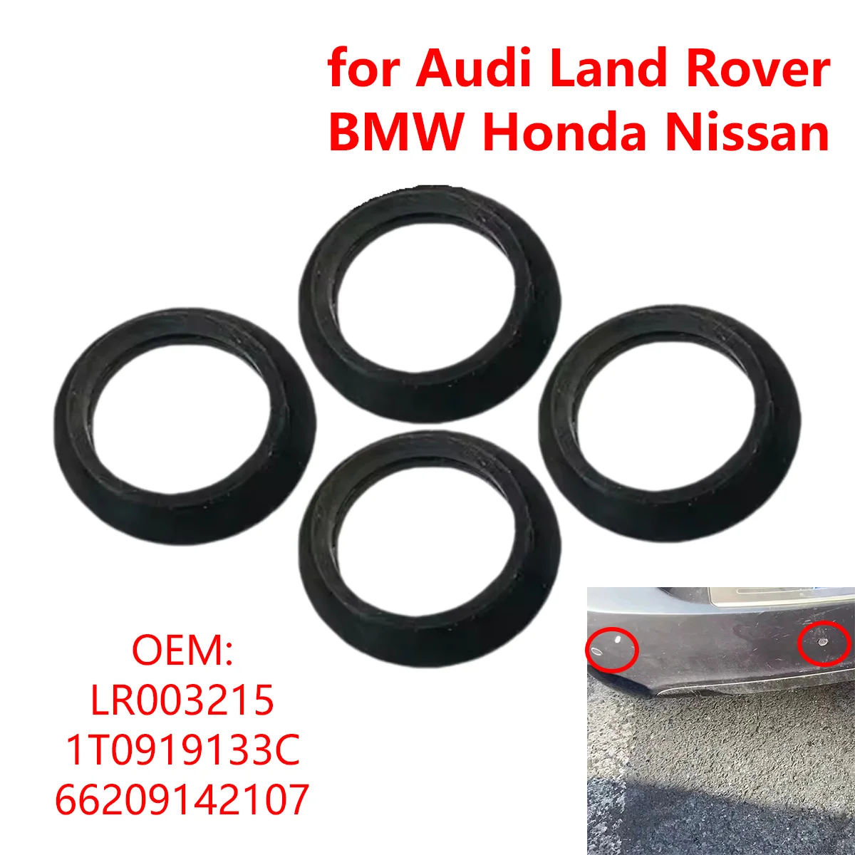 

4 шт. 66209142107 Универсальный автомобильный датчик парковки, резиновое уплотнительное кольцо для Audi Land Rover BMW Honda Nissan Mercedes-Benz