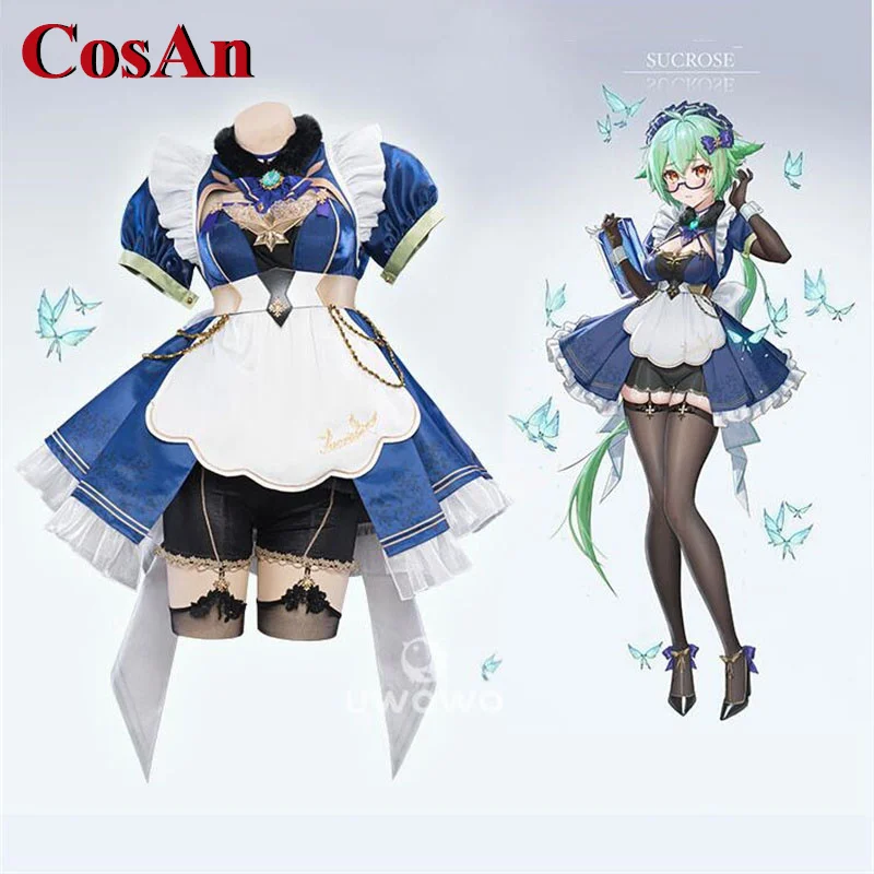 

CosAn Hot Game Genshin Impact Sucrose Cosplay Costume Sweet Elegant Maid Dress Uniform Activity Party Role Play Clothing
