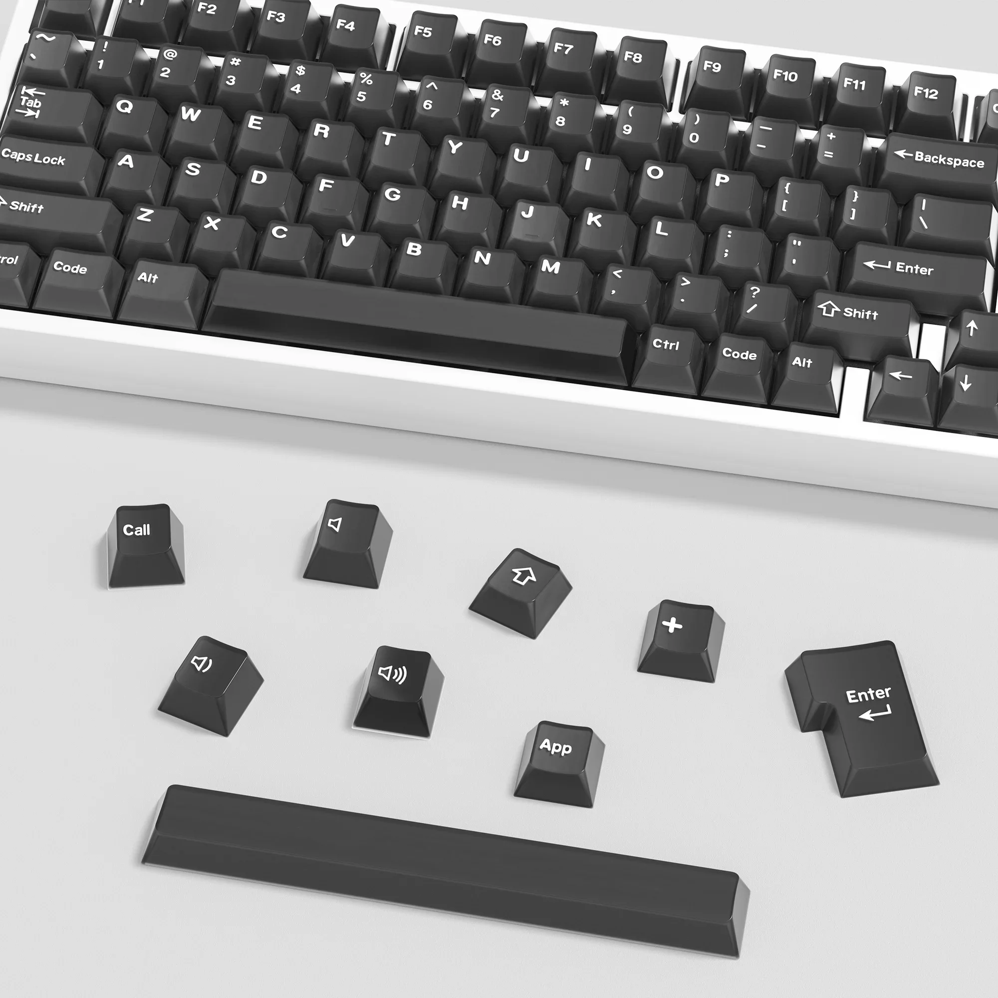 KBDiy PBT черные нефритовые колпачки для механических клавиатур колпачок клавиатуры