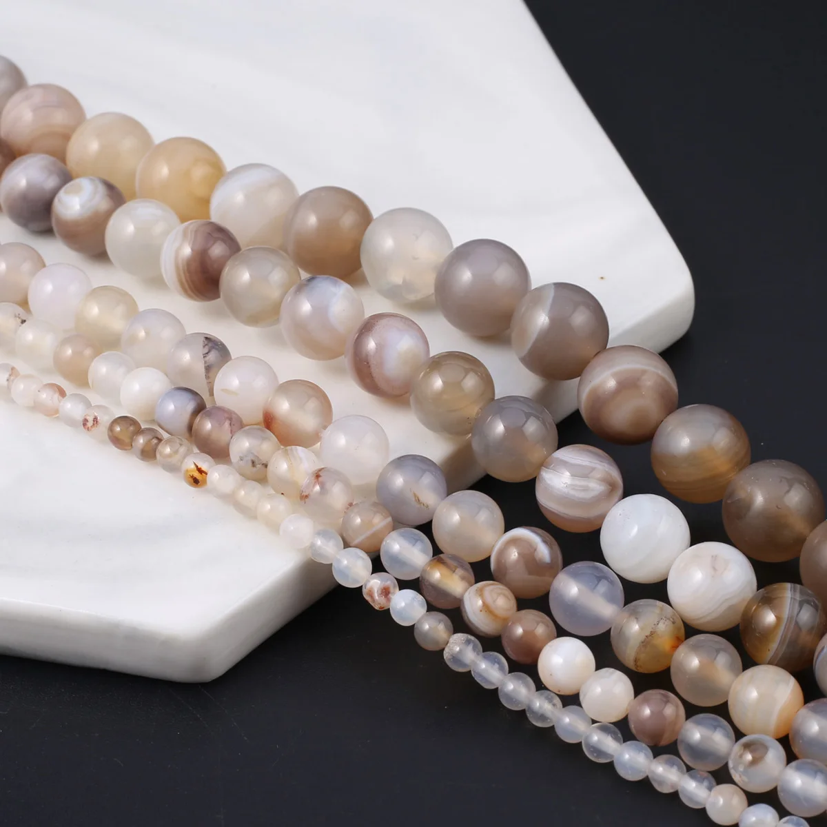 

4/6/8mm Natural Stone Agates Beads Round Loose Spacer Bead for Women Trendy Jewelry Making Necklace Bracelet Accessories