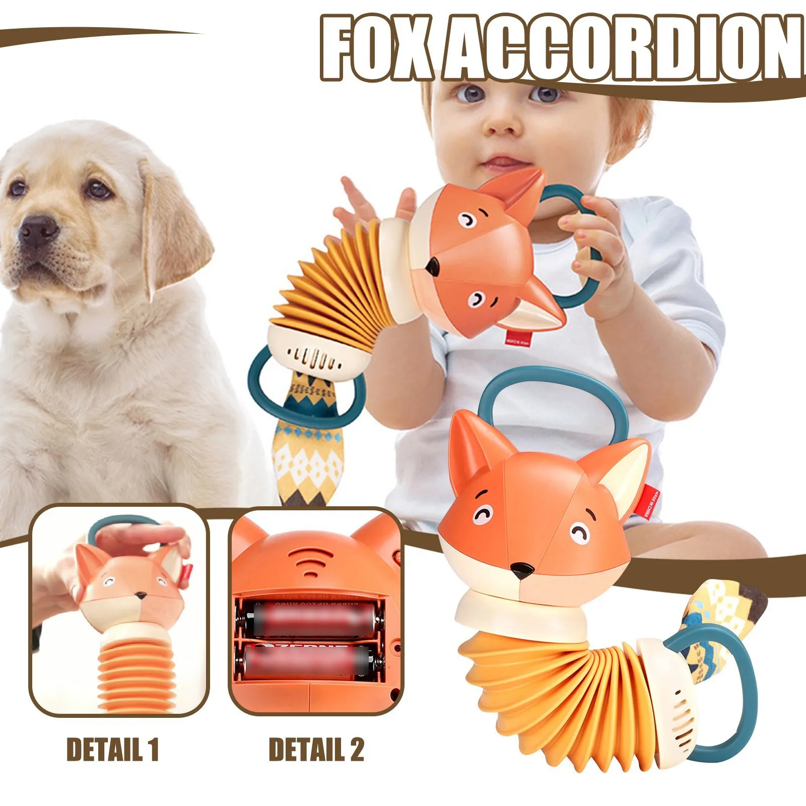 

Music Box Kit Electronic Years Soothe Baby Musical Education Kids Early Educational Accordion Vocal Music for Toddlers 2-3