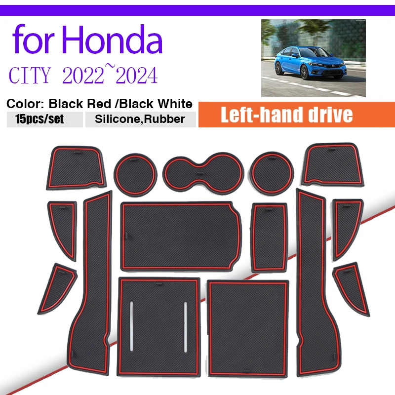

Cup Coaster for Honda Civic FE FL11th 2022~2024 Rubber Dust-proof Mat Door Groove Pad Gate Storage Slot Sticker Car Accessorie