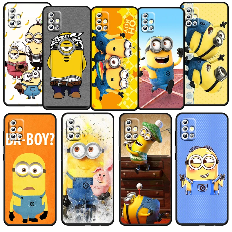 

Cartoon Bob Minion For Samsung Galaxy A52S A72 A71 A52 A51 A12 A32 A21S 4G 5G Fundas Soft TPU Black Phone Case Capa Coque Cover