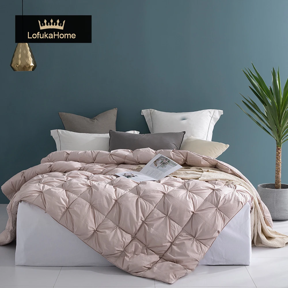 

Lofuka Winter Gift 100% White Goose Down Comforter Filler 3D Bread Duvet Quilt All Season Blankets Silk Floss Shell For Home