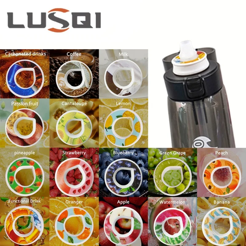 Фото LUSQI 1 шт., воздушная капсула без сахара, кольцо со вкусом здорового фруктового аромата, может использоваться с капсулой, бутылкой для воды/кружкой №1