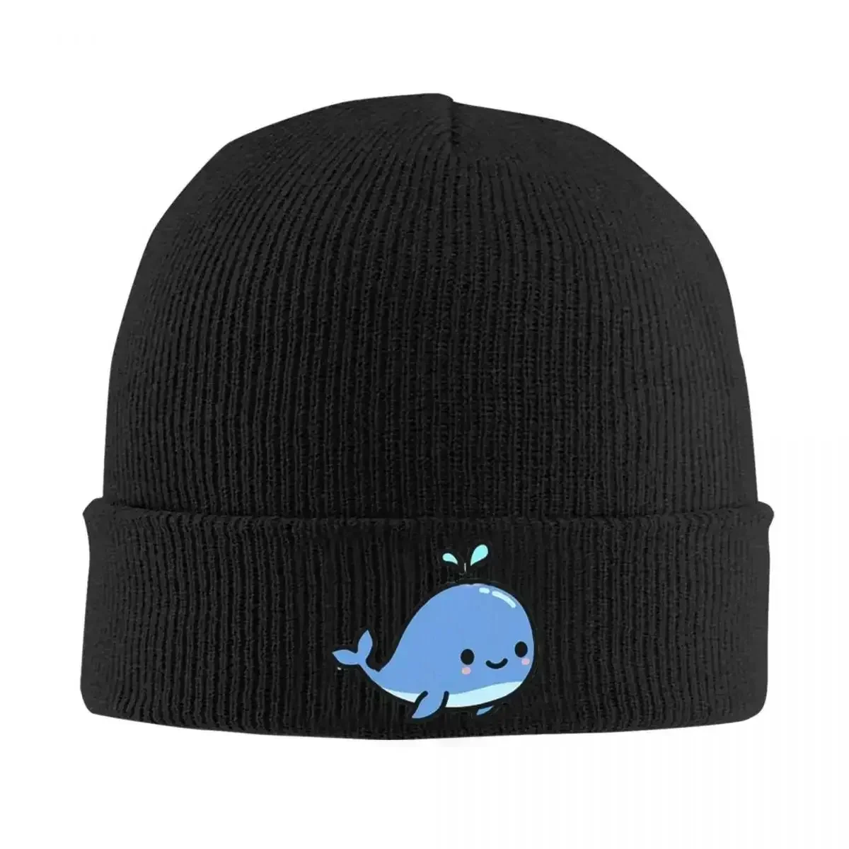 Фото Теплая вязаная шапка-бини Whale, модная шапка-боннет для осени и зимы, уличная шапка для взрослых унисекс №1