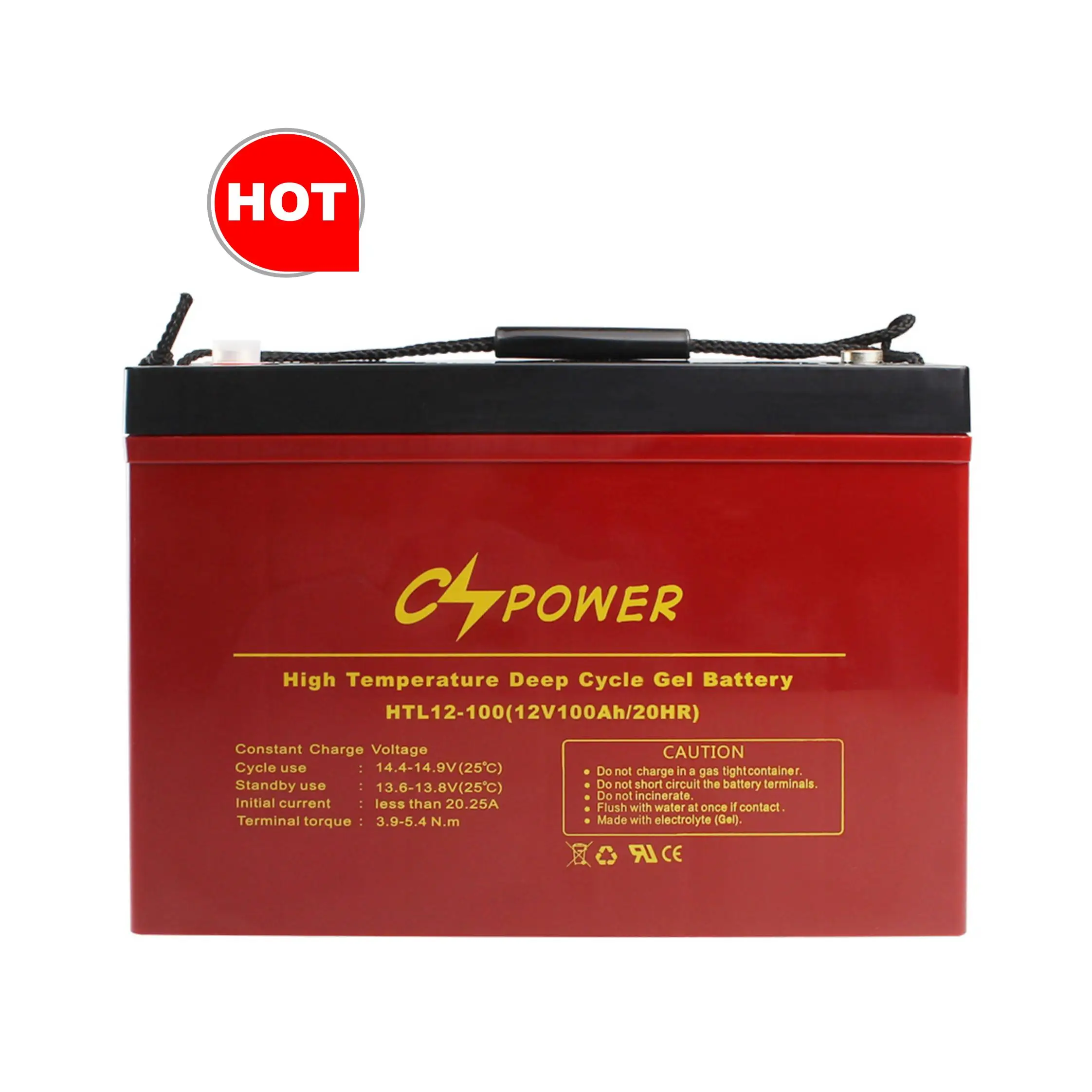 

CSPower HTL12-100 Deep Cycle gel battery 12V 100Ah for solar street light