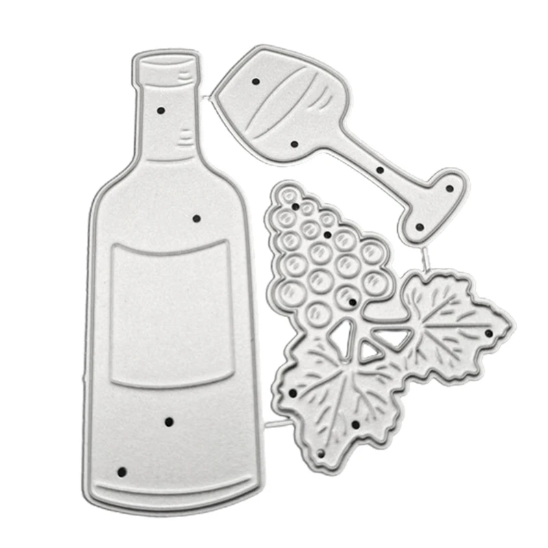 

Wine Glass Bottle Metal Cutting Dies Stencil DIY Scrapbooking Album Paper Card