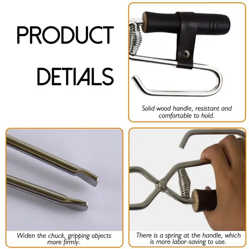 Щипцы для костра из нержавеющей стали деревянный захват духовки гриль Грейфер