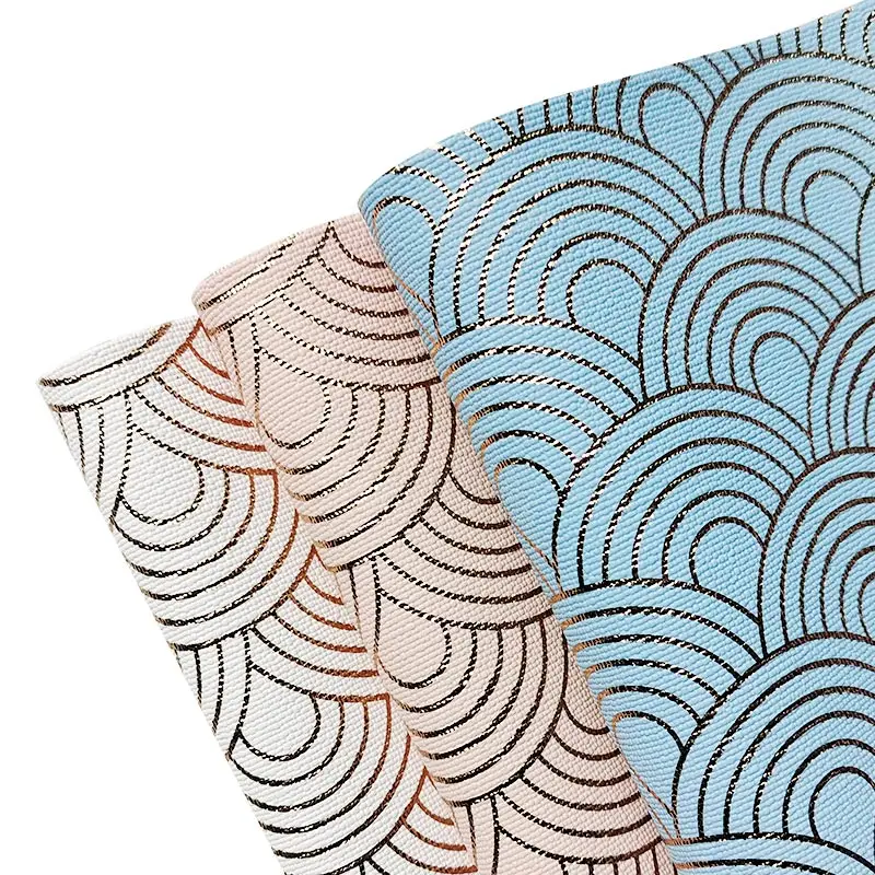 Gold thread composed of rainbow bridge pattern faux leather sheets metal vintage synthetic fabric for bows DIY sewing materials