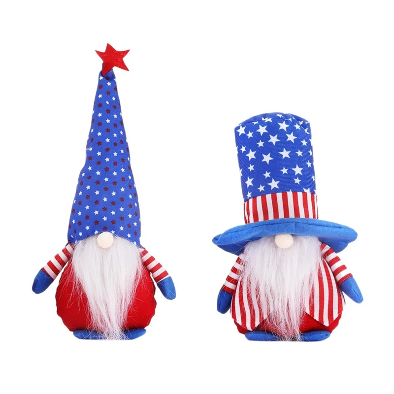 

2Pcs Gnome Doll Independence Day Decoration Faceless Doll Plush Doll Pendant Adornment Doll Faceless Holiday Party Decor