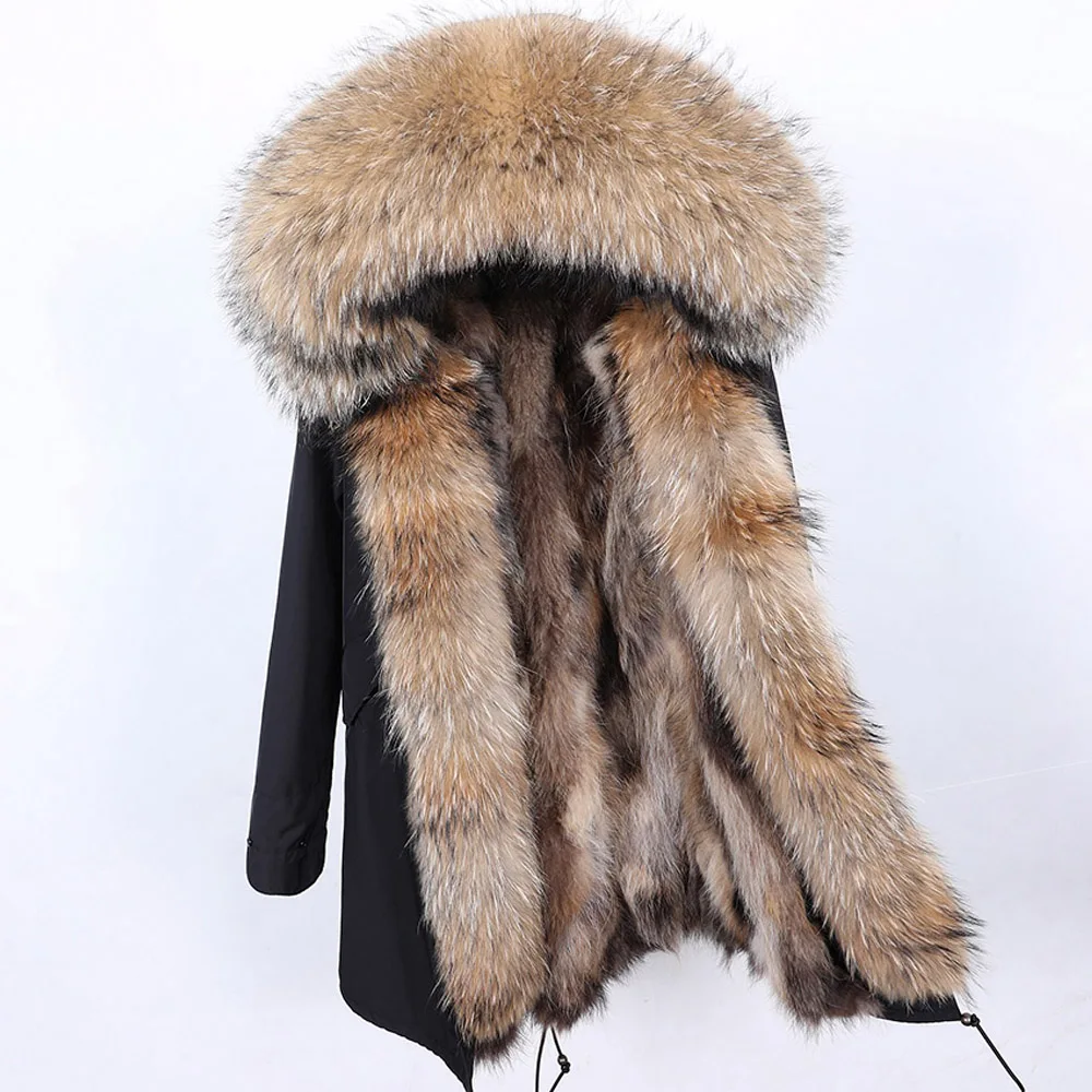 MAOMAOKONG Winter Women Waterproof Jacket Fox Parkas Real Fur Hooded Coat Female Natural Raccoon Fur Liner Warm Clothes New 2022