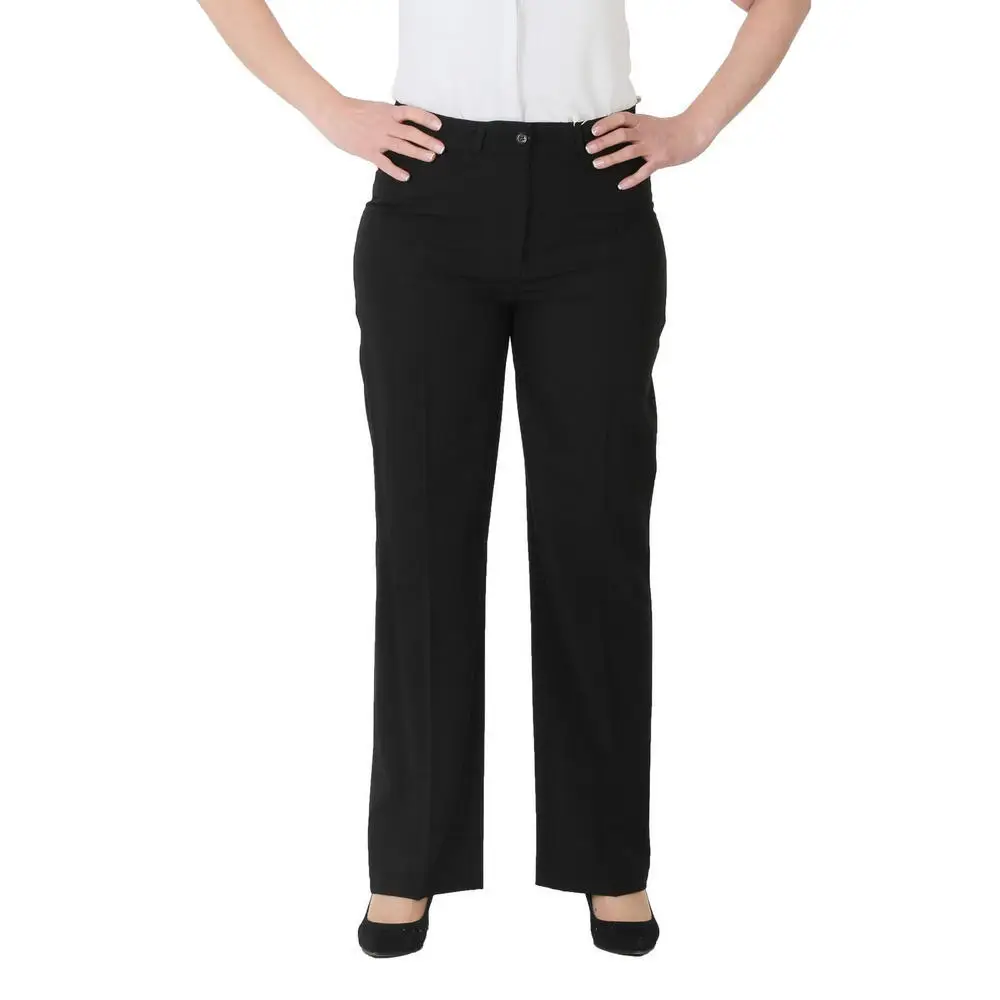 Fierte Women Plus Size Pants Nvr1156 Fabric Normal Waist Straight Bell-Bottomed Ankle Zipper Closure Spring Autumn Elegant