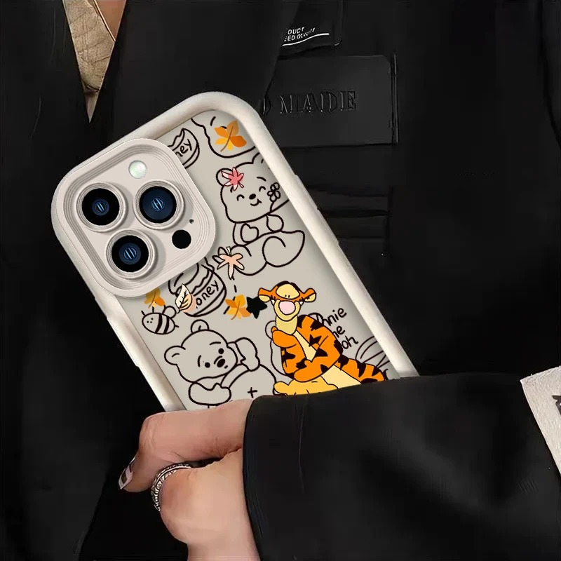 Фото Чехол Disney Pooh Bear Eeyore для iPhone 16, 15, 14, 13, 12, 11 Pro Max XS X XR 8 7 6S 6 Plus SE 2020, противоударный чехол из жидкого силикона №2