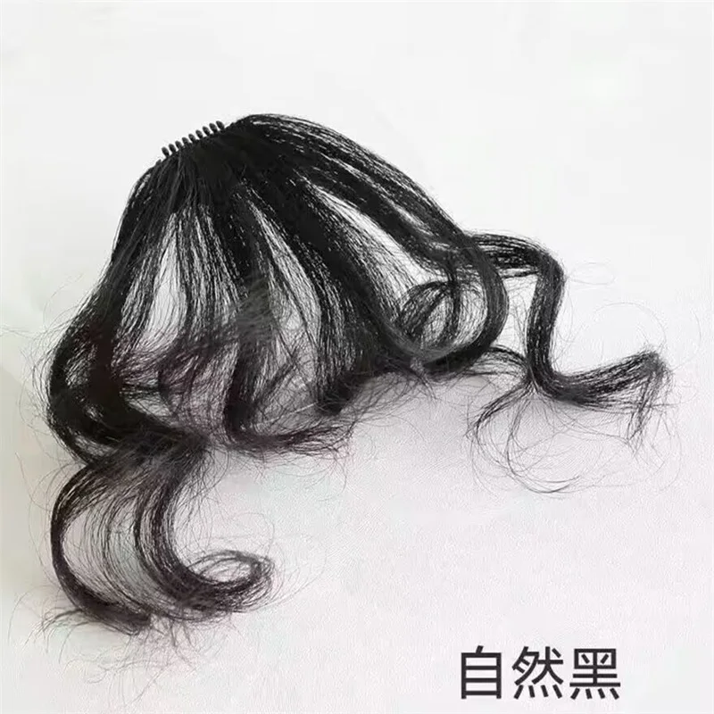 Wool rolls air bangs wig pieces bangswig pieceswomen's natural simulated hair fluffy small curls fake on the fore