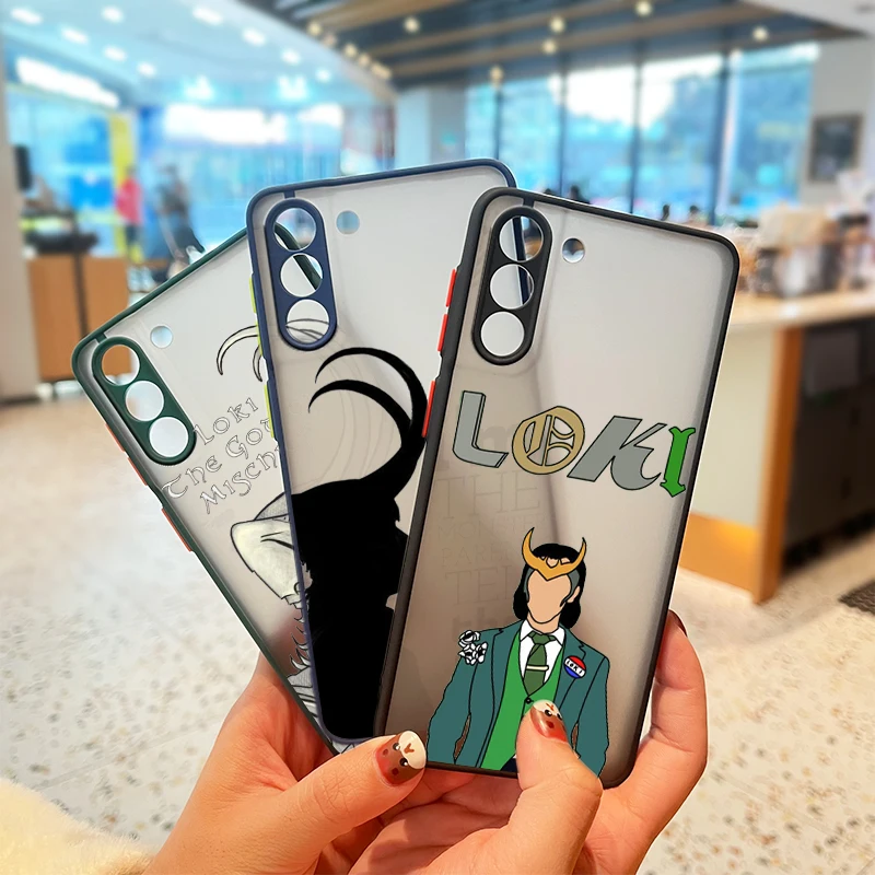 

Marvel handsome Loki For Samsung Galaxy S21 S20 FE Ultra S10 Lite S9 S8 Plus 5G Frosted Translucent Soft Phone Case
