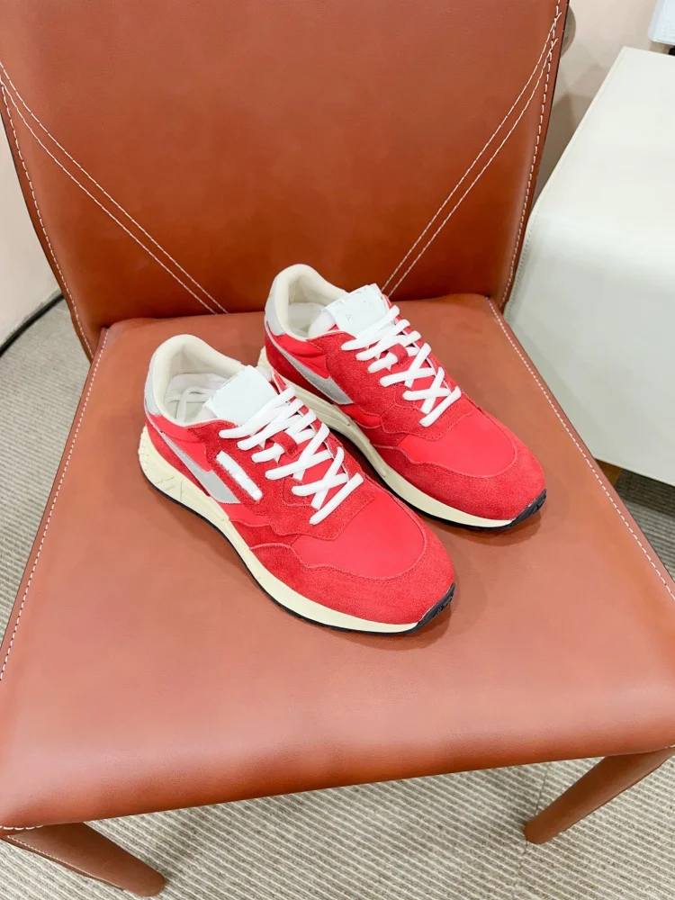 Euro-American 2024 Spring Autumn New Color collage White shoes leather plate. plate sole Fashion couple Women's Sports and Leisure