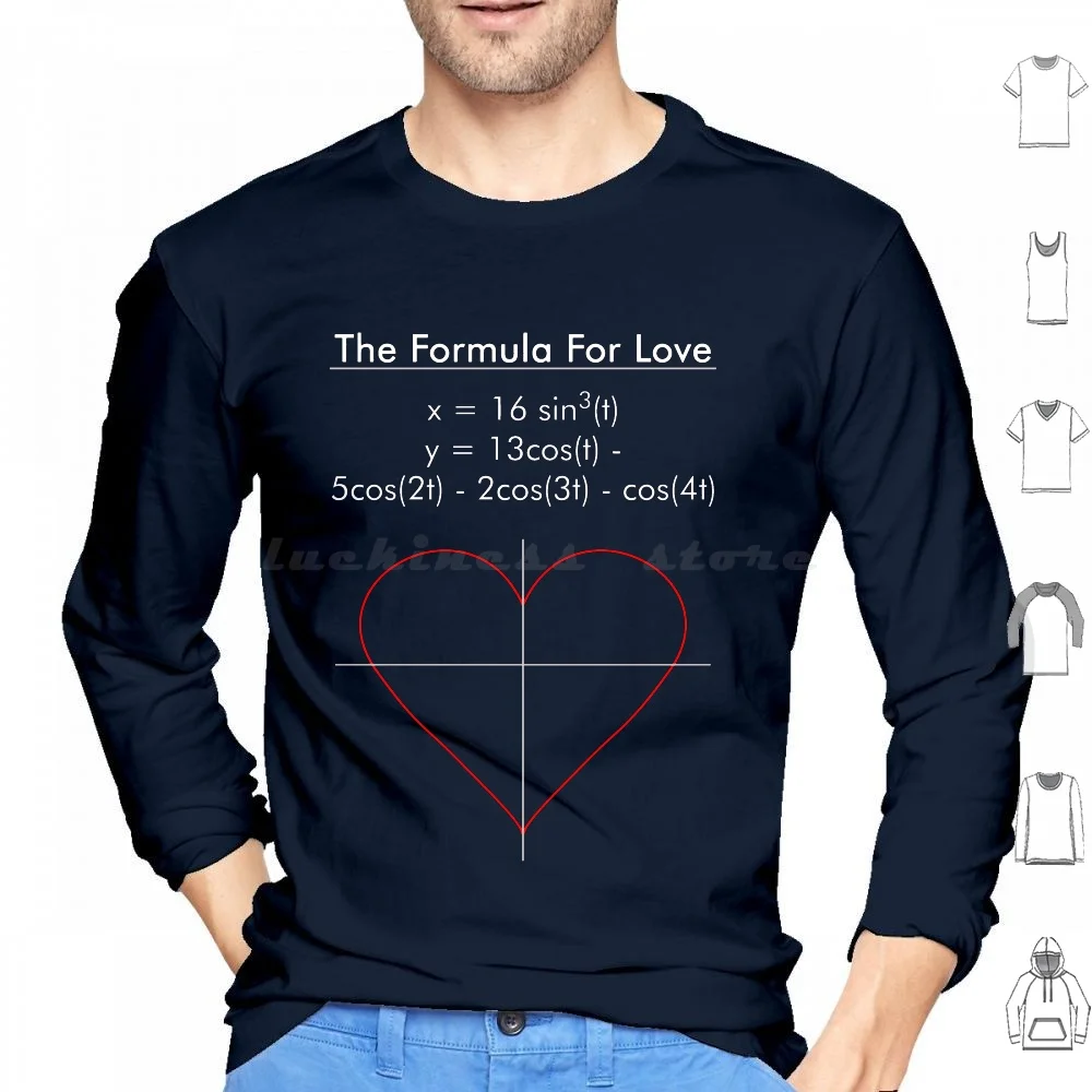 

Love Math Formula Teacher Graph Nerd Heart Cute Tee Hoodie cotton Long Sleeve Funny Hilarious Humor Sarcastic Sarcasm Cool
