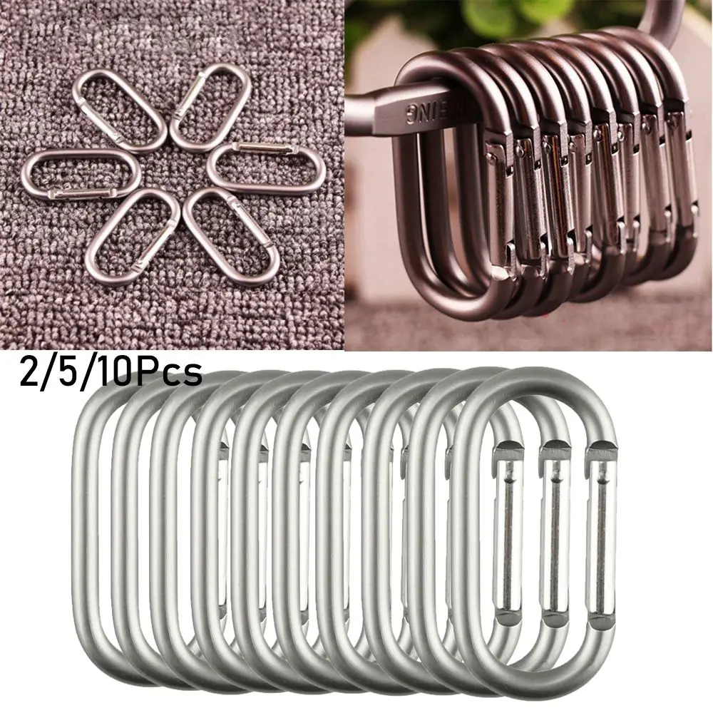 

2/5/10pcs High Quality Alloy Aluminum Rings Outdoor tool Climing Carabiner Buckle Keychain Camp Mountaineering Hook Travel Kit