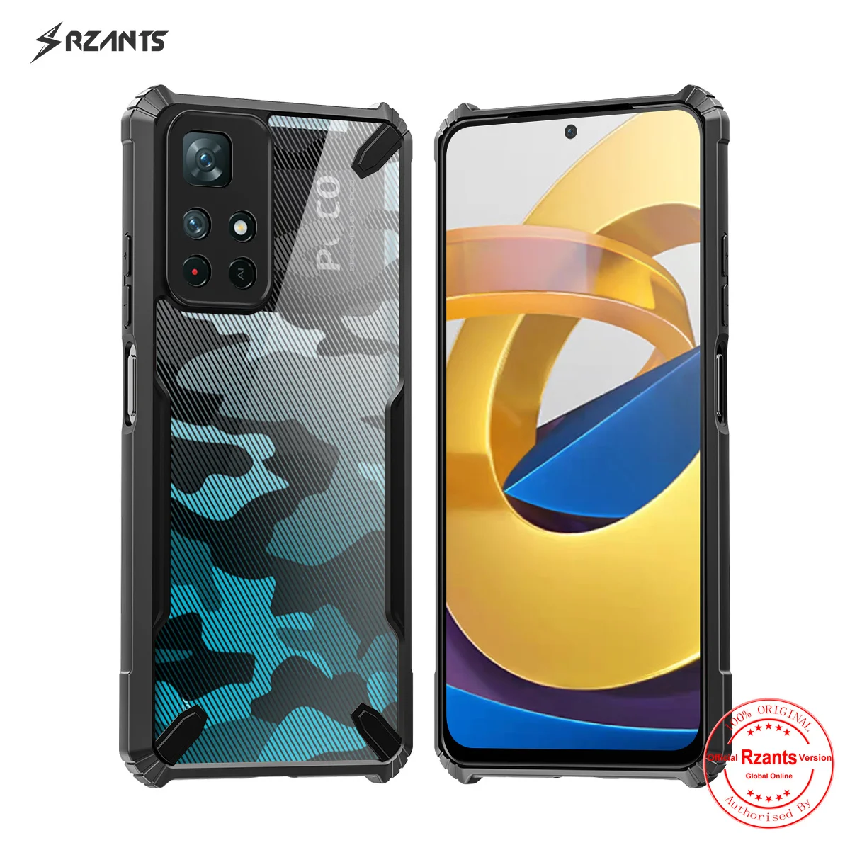 

Чехол Rzants для Xiaomi Redmi 10 твердый [Камуфляжный бык] ударопрочный тонкий кристально прозрачный чехол Funda тонкий корпус