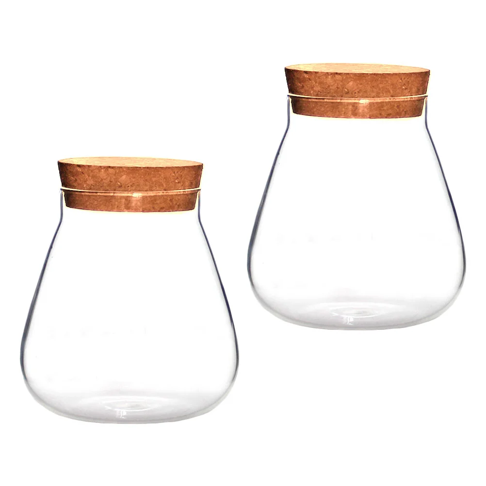 

With Jar Vase Bottle Terrarium Flower Bottles Cork Clear Jars Stoppers Lid Hydroponic Pot Ecological Tablelandscape Planter Bulb