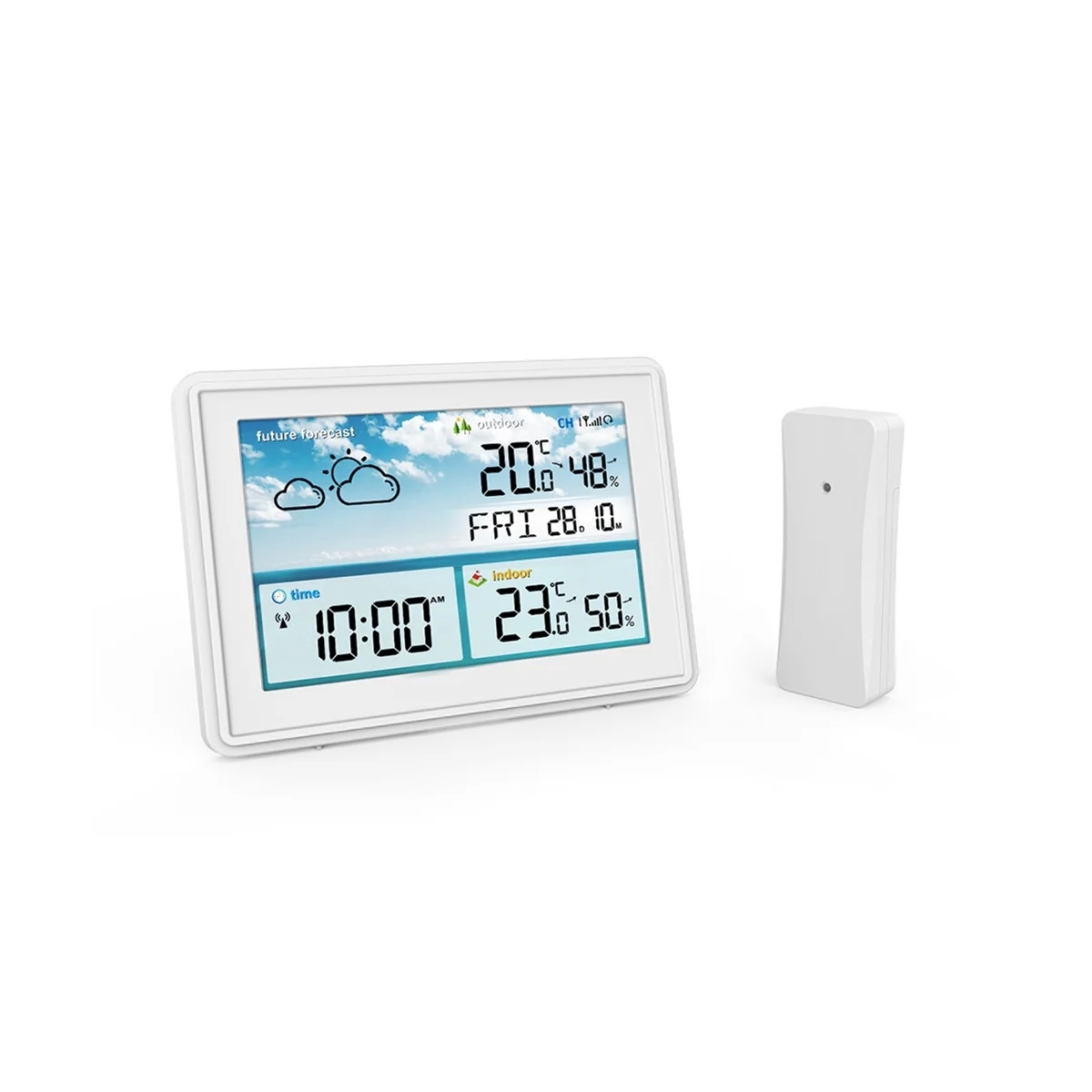 

Wireless Digital Weather Station Color LCD Display Thermometer Hygrometer Forecast Sensor Frost Point Calendar(A)EU Plug