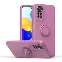 magnetic silicone case for xiaomi redmi note 11 11s 10 9 8 poco x3 x4 pro nfc 10s 9s 8t note11 soft cover with ring holder stand