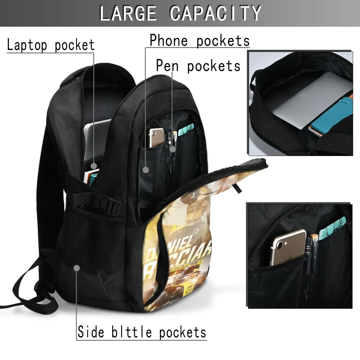 Туристический рюкзак для ноутбука Daniel Ricciardo 3 деловой водостойкий с USB-портом