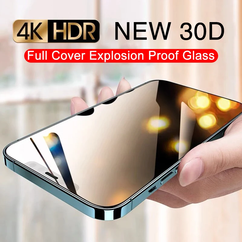 

30D Full Cover Protective Glass On For iphone 13 12 11 PRO XS MAX X XR Screen Protector iPhone 6 7 8 Plus SE Tempered Glass Film