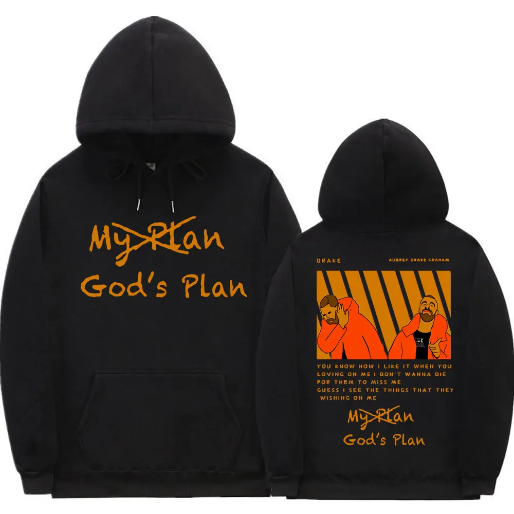 

New GOD's Plan Music Album Print Hoodie Men Women Casual Harajuku Oversized Hoodies Mens Hip Hop Rapper Drake Boys Sweatshirts