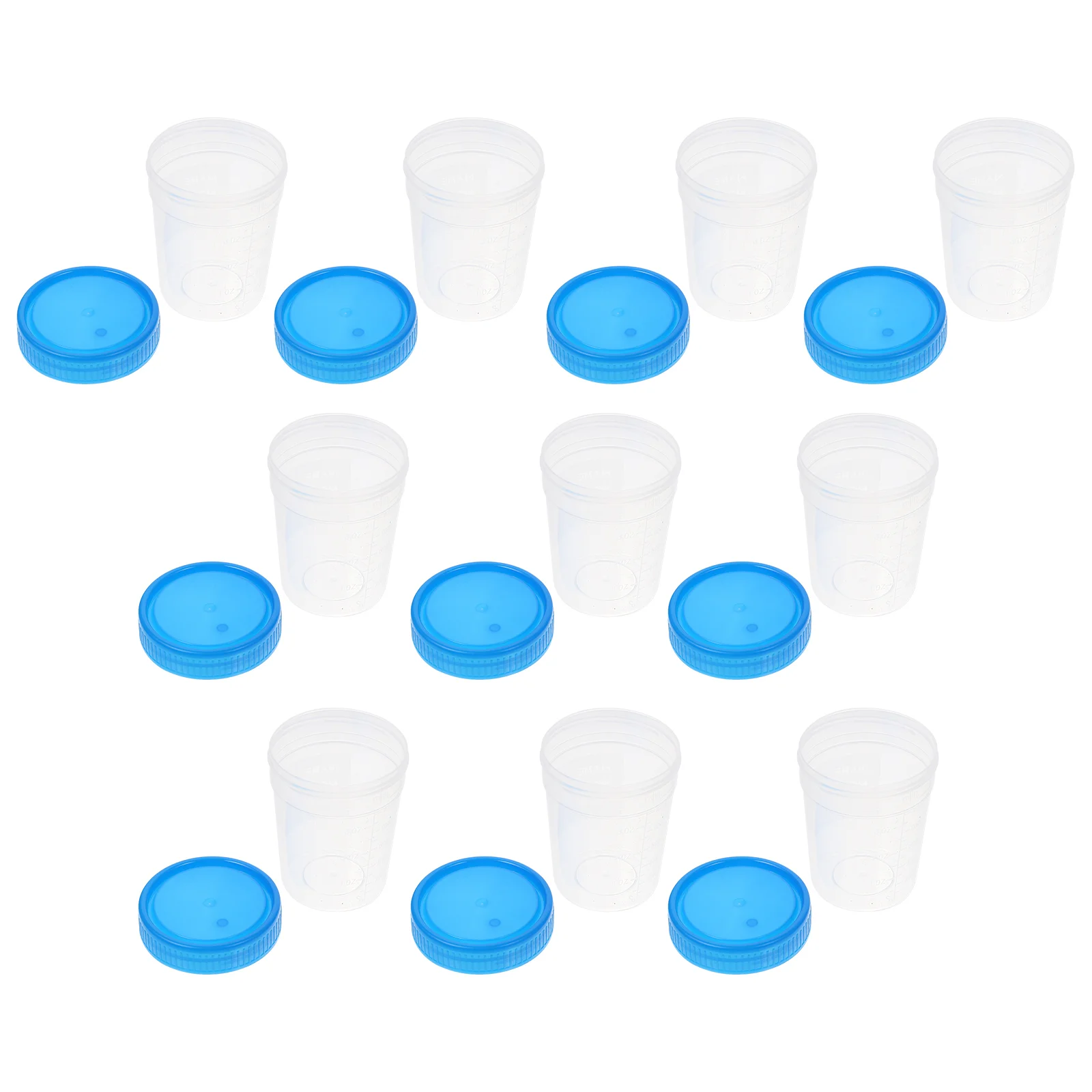 

10 Pcs Screw Urine Cup Clear Plastic Container Phlegm Scale Specimen Bottle Liquid Sample Test