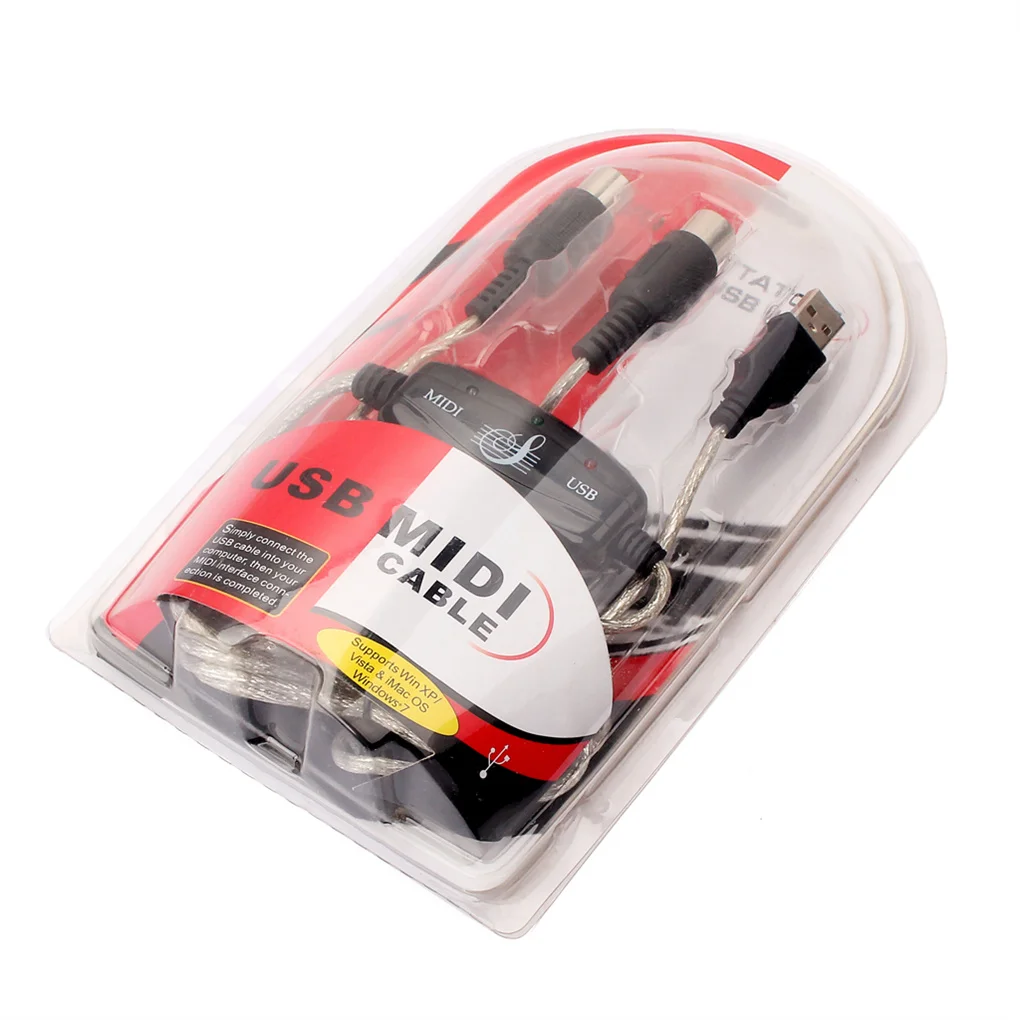 

USB-кабель преобразователь практичный ПК для музыкального шнура клавиатуры прочный провод высокая производительность светодиодный ным инд...