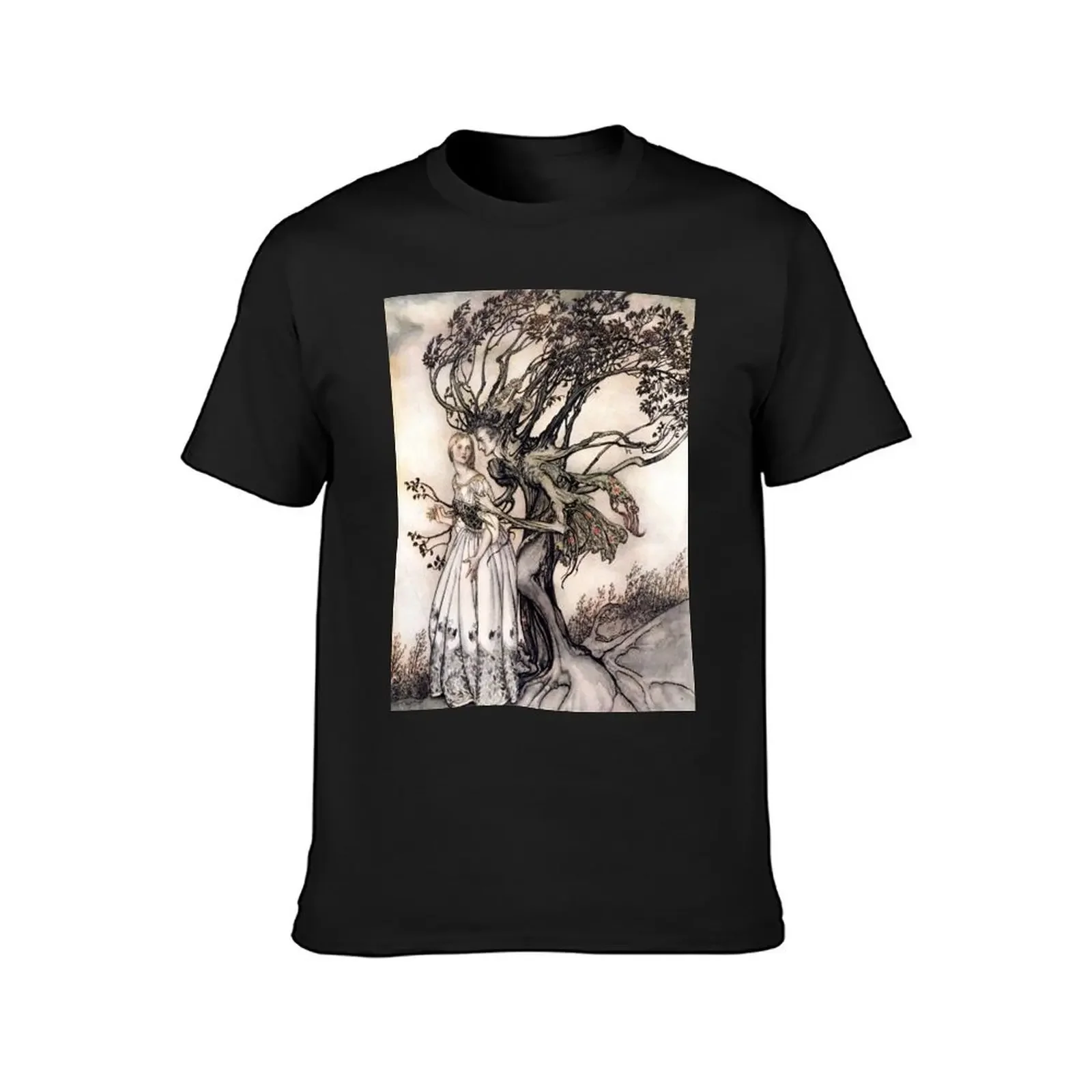 Футболка для пожилых женщин в лесу-Братья Гримм-Артур ракетхэм дизайнерские
