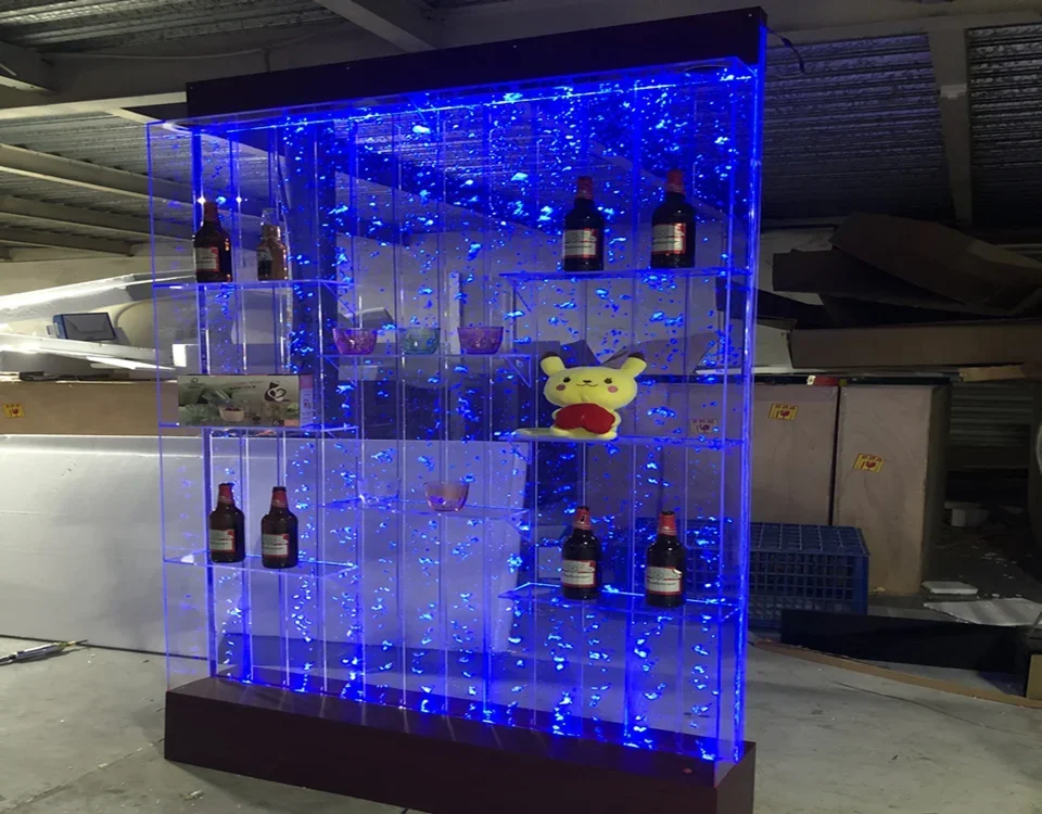 Water Curtain Wall Wine Cabinet Screen Living Room Decoration Hallway Partition Acrylic Bubble
