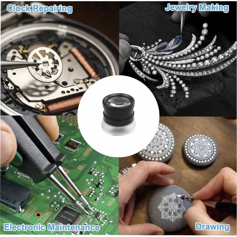 

30X Оптическая лупа, увеличительное кольцо, микроскоп, увеличительное стекло, объектив, портативный для ювелирных изделий, монет, штампов, ал...