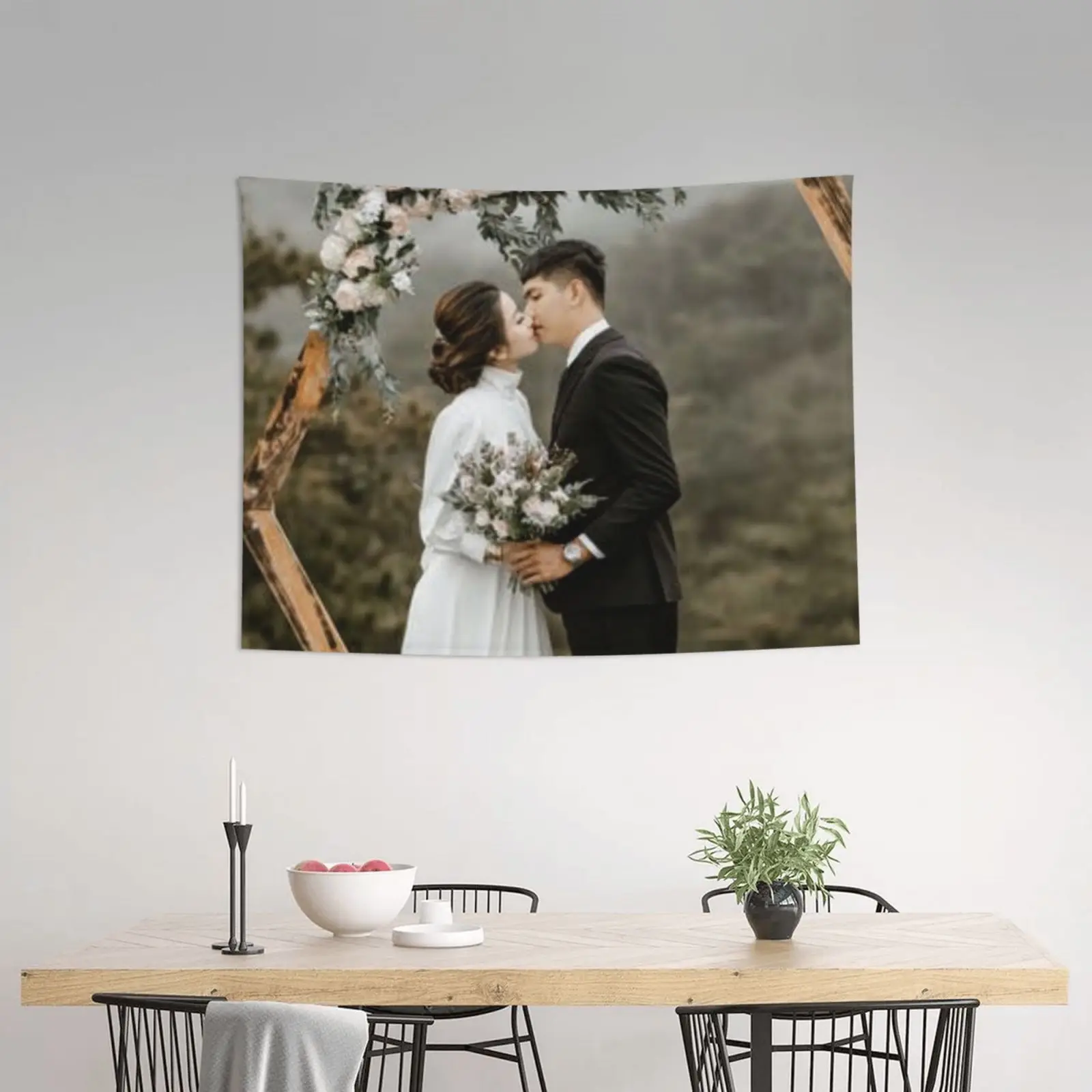 

Custom Your Picture Tapestry, Personalized Wedding Gift Wedding Decor Wall Hanging for Room