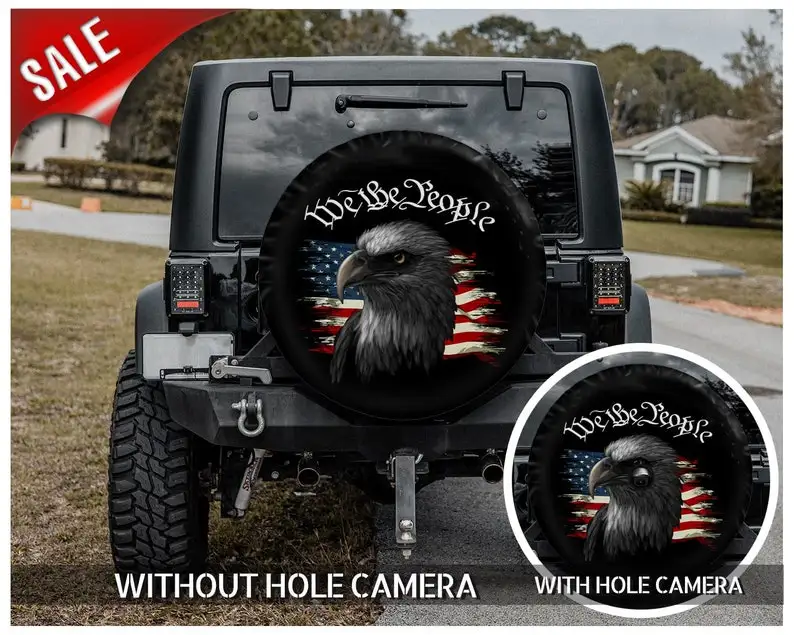 

We The People, Eagle Gift for her, Halloween gifts For her, Car Accessories, Spare Tire Cover, Halloween gifts