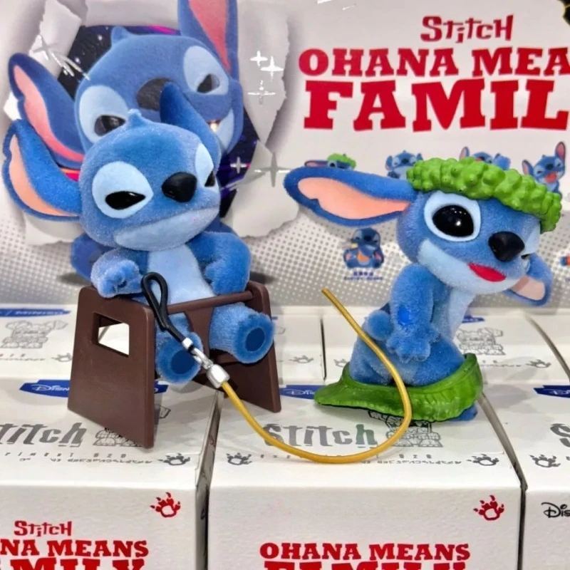 Фото Серия Blind Box «Stitch Ohana Means Family»: Кавайные фигурки Стича, таинственная коробка, декор для рабочего стола, игрушки, аниме-фигурки, подарок-сюрприз №2