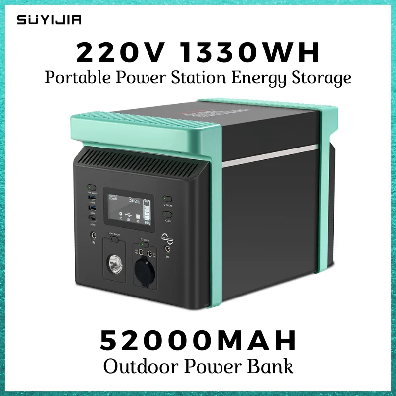

220V 1330WH Portable Power Station 1300W Outdoor Energy Storage Mobile Power Supply Large Capacity Portable Fast Charging