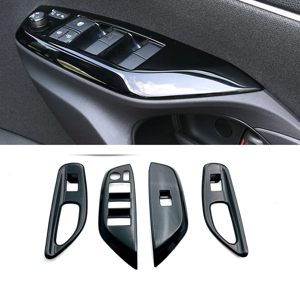 Для Toyota Yaris/Yaris Cross 2020 2021 2022, стальной внутренний подлокотник, боковая дверь, переключатель окна, кнопка, накладки, автомобильные аксессуары