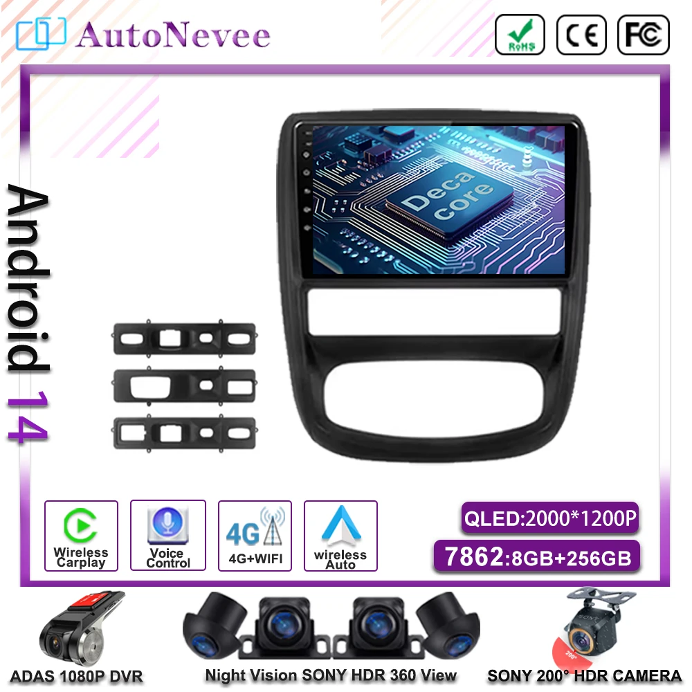 Android 14 автомобильный для Renault Duster 1 2010 ~ 2015 авторадио DVD без 2DIN Carplay мультимедийный