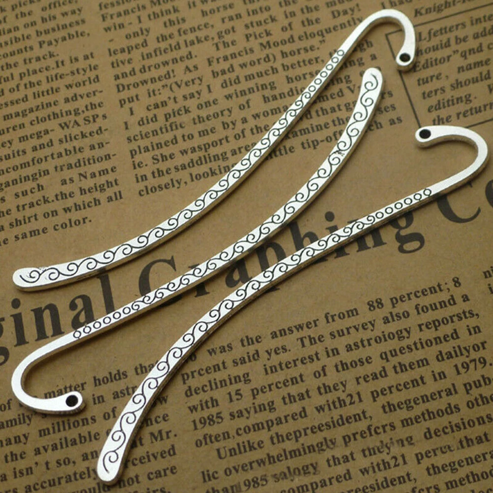 

20pcs Tibetan Silver Decorations Hook Label Gift School Metal Bookmark Stationery Students Paper Clips Vintage DIY Office
