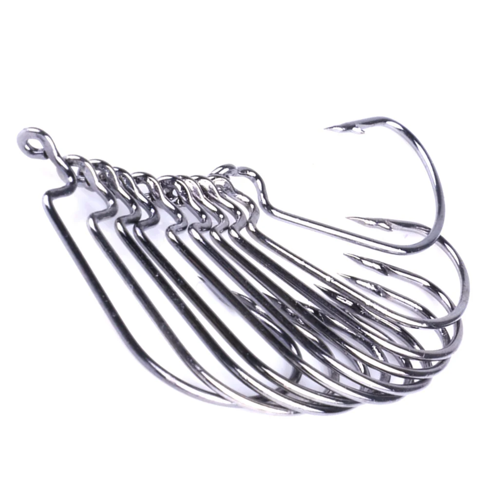 

Hooks Hook High Lock Fishhook Portable Jigs Lure Tackle Terminal Treble Carbon Saltwater Replacement Bend Round Steel