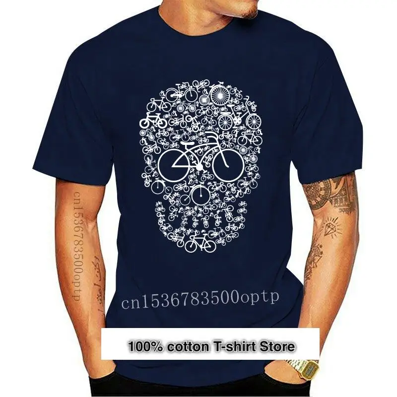 

New Bicycle Skull Face Mens Funny Cycling T-Shirt Cyclist Cycle DH MTB Racer Bike Printing Casual T Shirt Men'S Tees