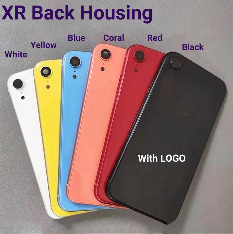 

Полный задний корпус для IPhone XR средняя рамка Корпус батарейный отсек задняя крышка корпус детали в сборе с логотипом