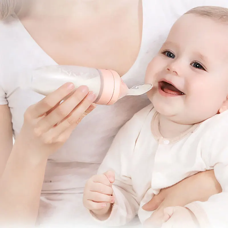 

Silicone rice cereal bottle baby food supplement spoon sucker spoon children tableware Pacifier Baby Feeder utensils