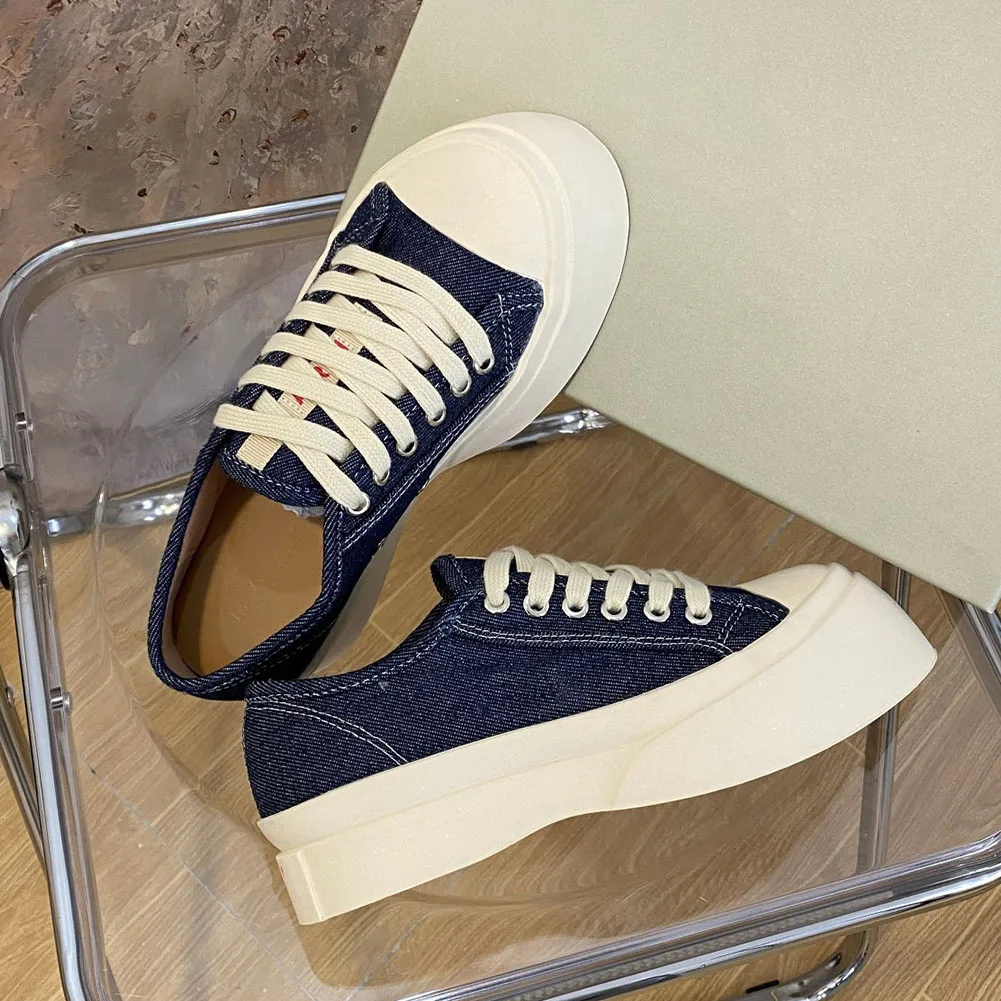 Top Quality 2023 Spring Summer Skateboard Casual Flats Canvas Blue Comfy Brand New Rubber Casual Vulcanized Shoes